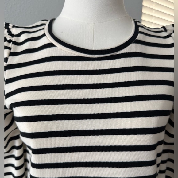 REBECCA MINKOFF Talia Puff Sleeve Black & White Dress Sz XS - Picture 6 of 11